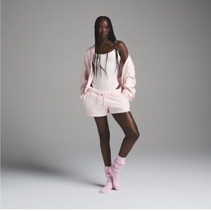 Skims Barely PinkFleece Shorts